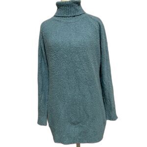 Vintage Doncaster Italian Cashmere Turtleneck Sweater Blue Womens M READ